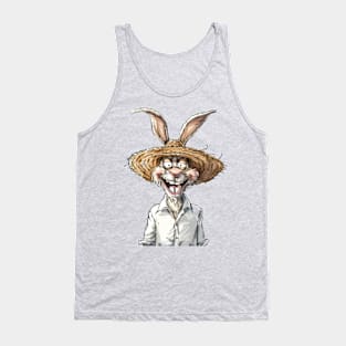 Easter Bunny Straw Hat Tank Top